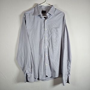 UNTUCKit Men's Dalton Pink Blue and White Checkered Shirt Size Large